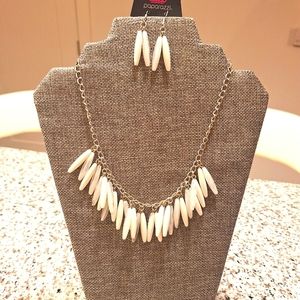 White Necklace and earrings